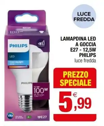 Philips Lamapdina Led A Goccia E27 12,5W luce fredda