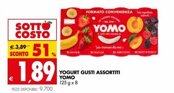 Tigros Yomo Yogurt Gusti Assortiti 125 g x 8 offerta