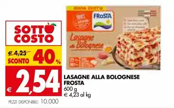 Tigros Frosta Lasagne Alla Bolognese 600 g offerta
