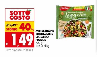 Tigros Findus Minestrone Tradizione Leggero 700 g offerta