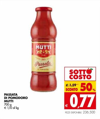 Tigros Mutti Passata Di Pomodoro 700 g offerta