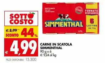 Tigros Simmenthal Carne in Scatola 90 g x 6 offerta