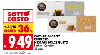 Tigros Nescafè Dolce Gusto Capsule Di Caffè Espresso 48 caps offerta