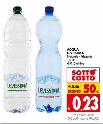 Tigros Levissima Acqua Naturale - Frizzante 1,5 litri offerta