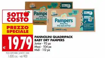 Tigros Pampers Baby Dry Pannolini Quadripack offerta