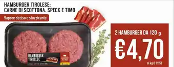 Tigros Hamburger Tirolese: Carne Di Scottona, Speck e Timo offerta