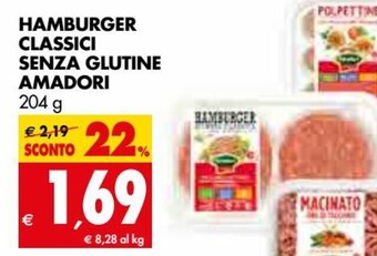 Tigros Amadori Hamburger Classici Senza Glutine 204 g offerta