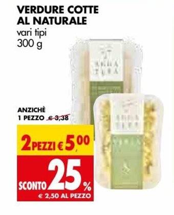 Tigros Verdure Cotte Al Naturale vari tipi 300 g offerta