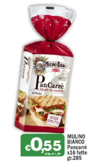 Primo Prezzo Mulino Bianco Pancarrè x16 fette 285gr. offerta