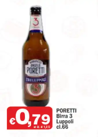 Primo Prezzo Poretti Birra 3 Luppoli 66cl. offerta