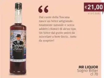 Prezzemolo e Vitale Mr Liquor Sogno Bitter 70cl offerta