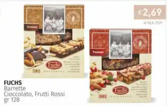 Prezzemolo e Vitale Fuchs Barrette Cioccolato, Frutti Rossi 128gr offerta