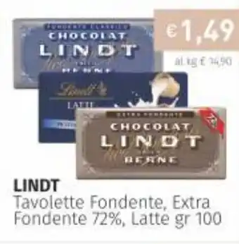 Prezzemolo e Vitale Lindt Tavolette Fondente, Extra Fondente 72%, Latte 100gr offerta