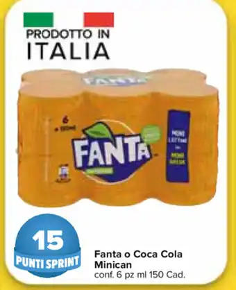 Carrefour Market Fanta o Coca Cola Minican 6 pz 150ml offerta