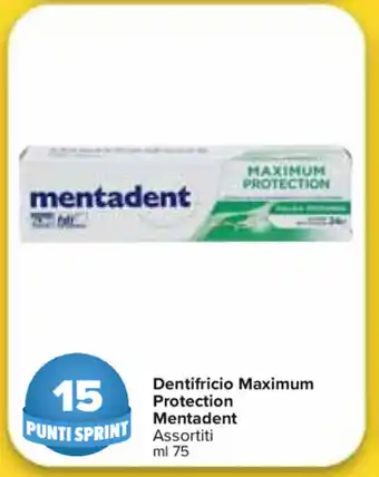 Carrefour Market Mentadent Dentifricio Maximum Protection 75ml offerta