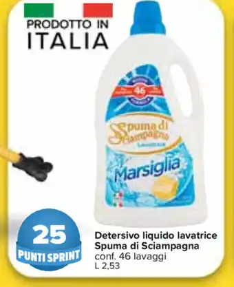 Carrefour Market Spuma di Sciampagna Detersivo liquido lavatrice 46 lavaggi 2,53L offerta