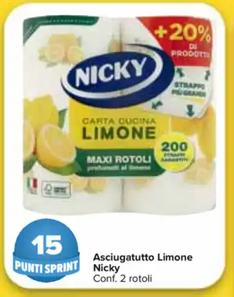 Carrefour Market Nicky Asciugatutto Limone 2 rotoli offerta