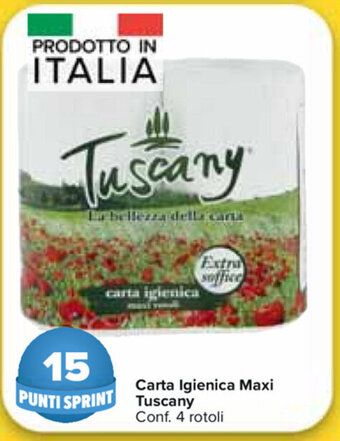 Carrefour Market Tuscany Carta Igienica Maxi 4 rotoli offerta