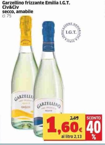 Sigma Garzellino frizzante Emilia I.G.T. Civ&Civ secco, amabile cl 75 offerta