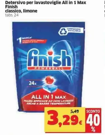 Sigma Finish Detersivo per lavastoviglie All in 1 Mx classico, limone tabs 24 offerta