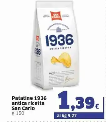 Sigma San Carlo Patatine 1936 antica ricetta g 150 offerta