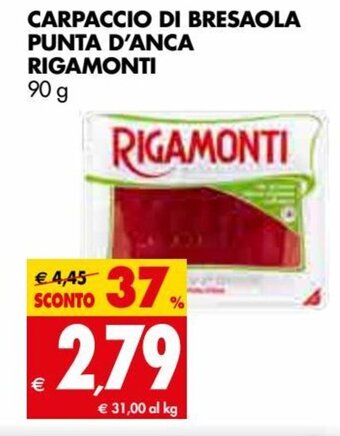 Rigamonti Carpaccio di Bresaola Punta D' Anca 90 g