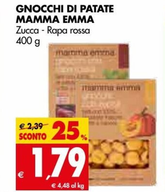 Tigros Mamma Emma Gnocchi di Patate Zucca/Rapa Rossa 400 g offerta