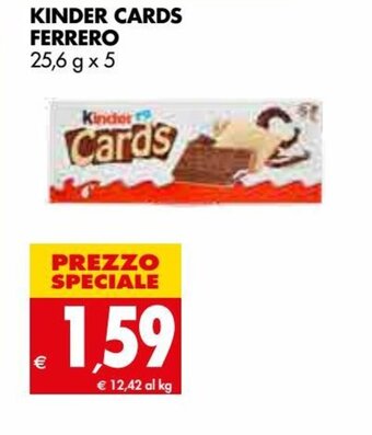Tigros Ferrero Kinder Cards 25,6 g x 5 offerta