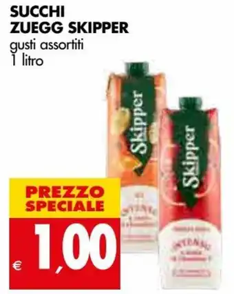 Tigros Skipper Succhi Zuegg gusti assortiti 1 litro offerta