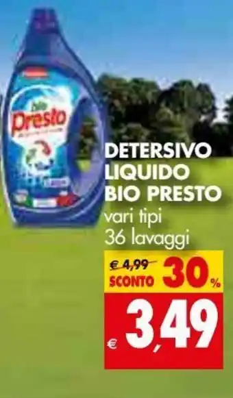Tigros Bio Presto Detersivo Liquido vari tipi 36 lavaggi offerta