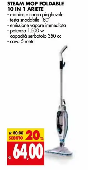 Tigros Steam Mop Foldable 10 in 1 Ariete offerta