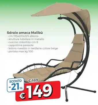 DPiù Sdraio amaca Malibù offerta