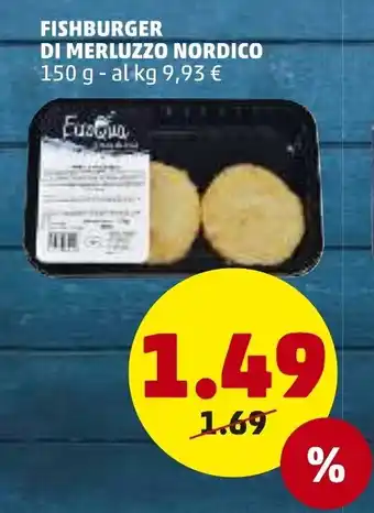 PENNY Fishburger Di Merluzzo Nordico 150g offerta