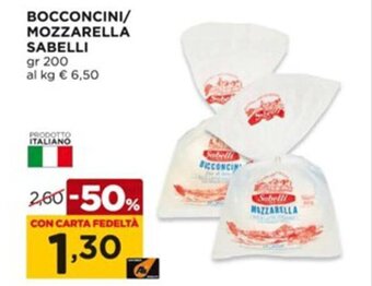 Alì Supermercati Sabelli Bocconcini/Mozzarella 200gr offerta