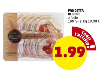 PENNY Pancetta Al Pepe 100g offerta