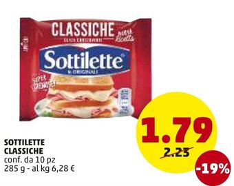 PENNY Sottilette Classiche 10 pz 285g offerta