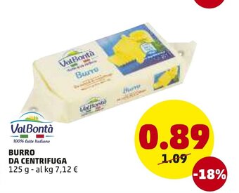 PENNY ValBontà Burro da Centrifuga 125g offerta