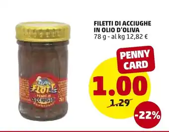PENNY Filetti di Acciughe in Olio D'Oliva 78g offerta