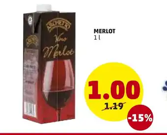 PENNY Merlot Vino 1L offerta