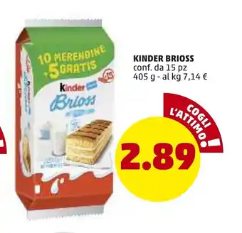 PENNY Kinder Brioss 15 pz 405g offerta