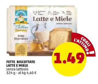 PENNY Latte e Miele Fette Biscottate 324g offerta