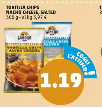 PENNY Tortillas Chips Nacho Cheese, Salted 300g offerta