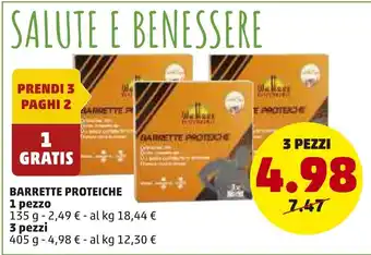PENNY Barrette Proteiche3 pezzi 405g offerta
