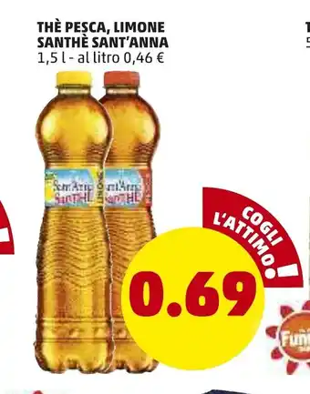 PENNY Sant'Anna Santhè Thè Pesca, Limone 1,5L offerta