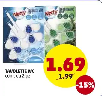 PENNY Netty Tavolette Wc 2 pz offerta