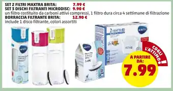 PENNY Set 2 Filtri Maxtra Brita, Set Dischi Filtranti Microdisc, Borraccia Filtrante Brita offerta