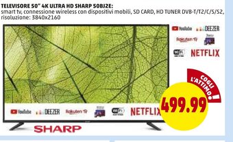 PENNY Sharp Televisore 50" 4K Ultra HD 50BJ2E offerta