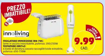 PENNY Innoliving Frullatore Immersione Inn-705 200/250W y Tostapane Inn742 650-750W offerta