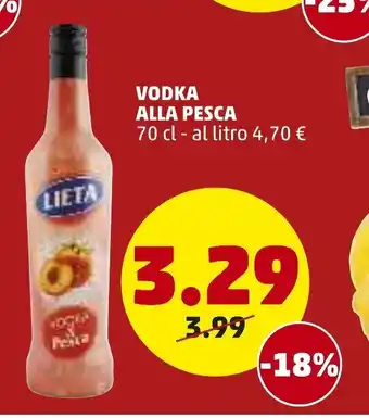 PENNY Lieta Vodka Alla Pesca 70cl offerta
