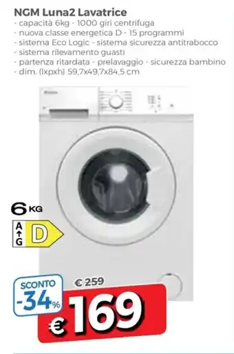 DPiù NGM Luna2 Lavatrice offerta